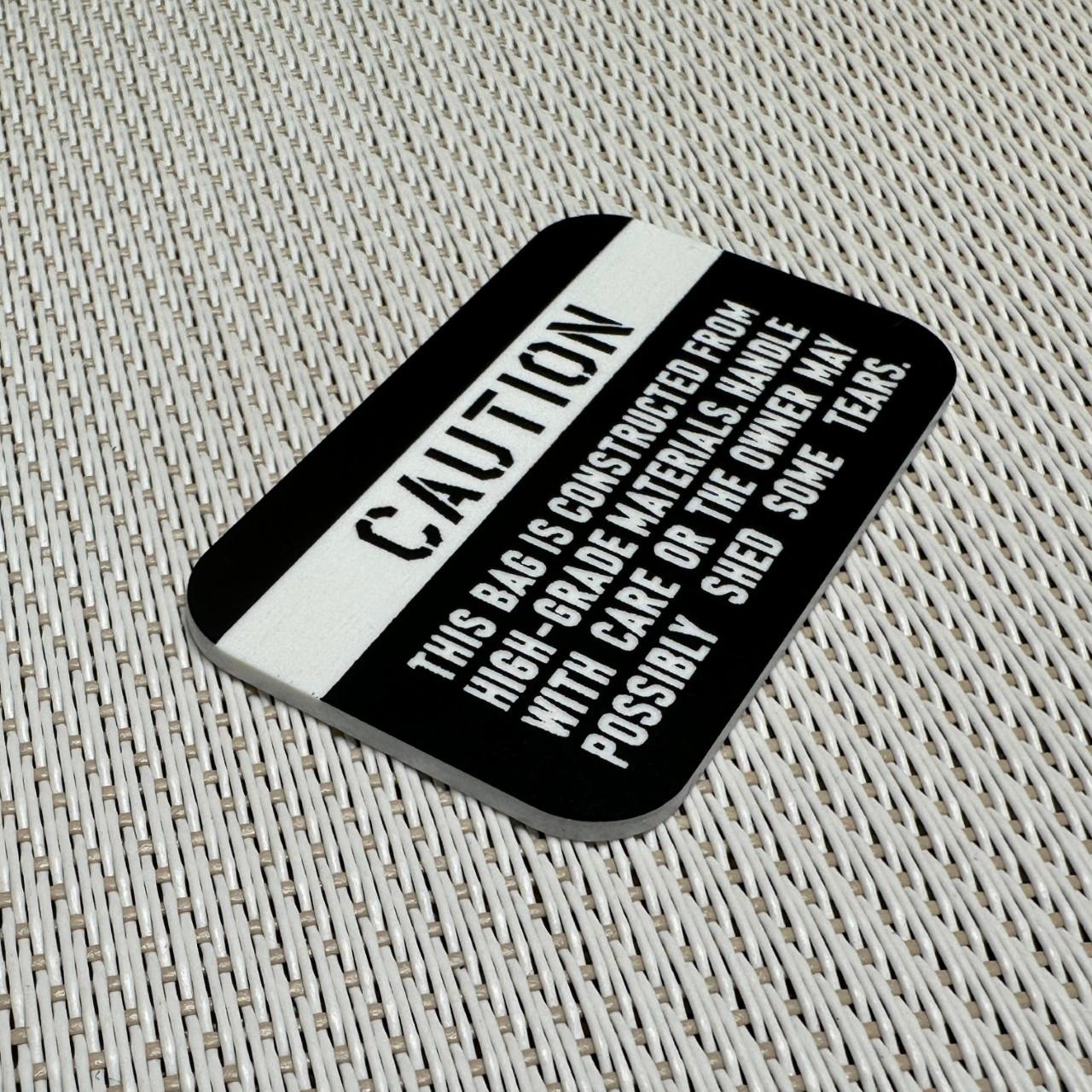 ◆ TUMIバッグ用◆ カスタムプレート CAUTION 黒 x 白 ■ トゥミ 交換用 アメリカ空軍 ラベル